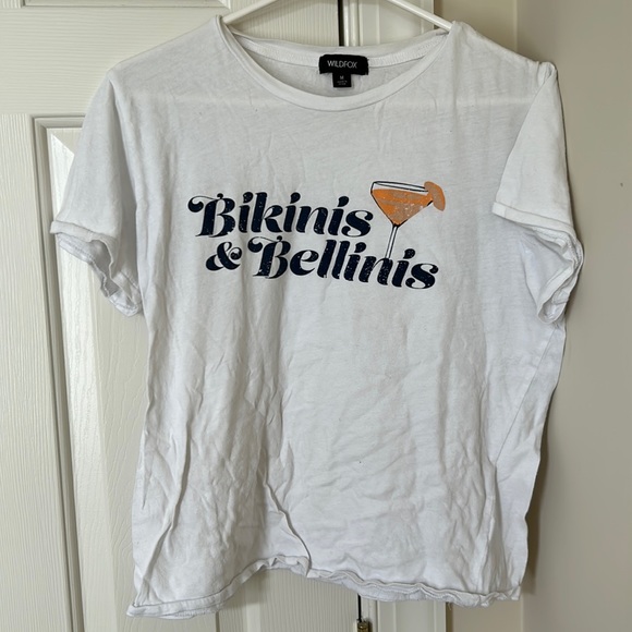 Wildfox bikinis and Bellinis white tshirt great for the summer beach coverup - Picture 1 of 4